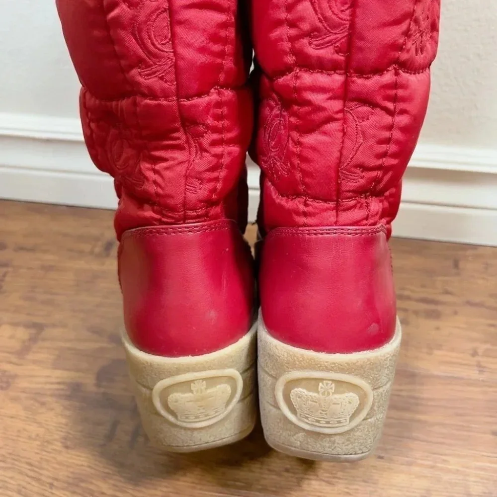 Juicy Couture Quilted Faux  Fur Snowflurry Lining Winter Wedge Boots